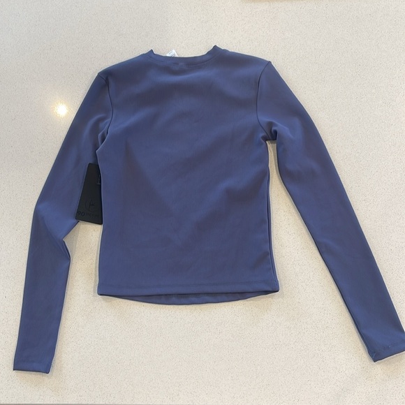 NWT 90 Degree By Reflex Womens Skylar Ribbed Henley & Ribbed Blue Long Sleeve XS - Picture 8 of 8